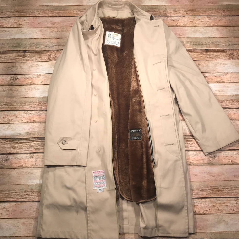 London Fog Men’s Trench Coat with Fur Liner